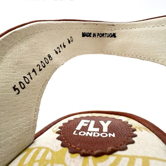 Fly London Yesh Wedge Sandals Knotted Strap Brick Rust Nubuck Leather Size 9-9.5 - Picture 10 of 13